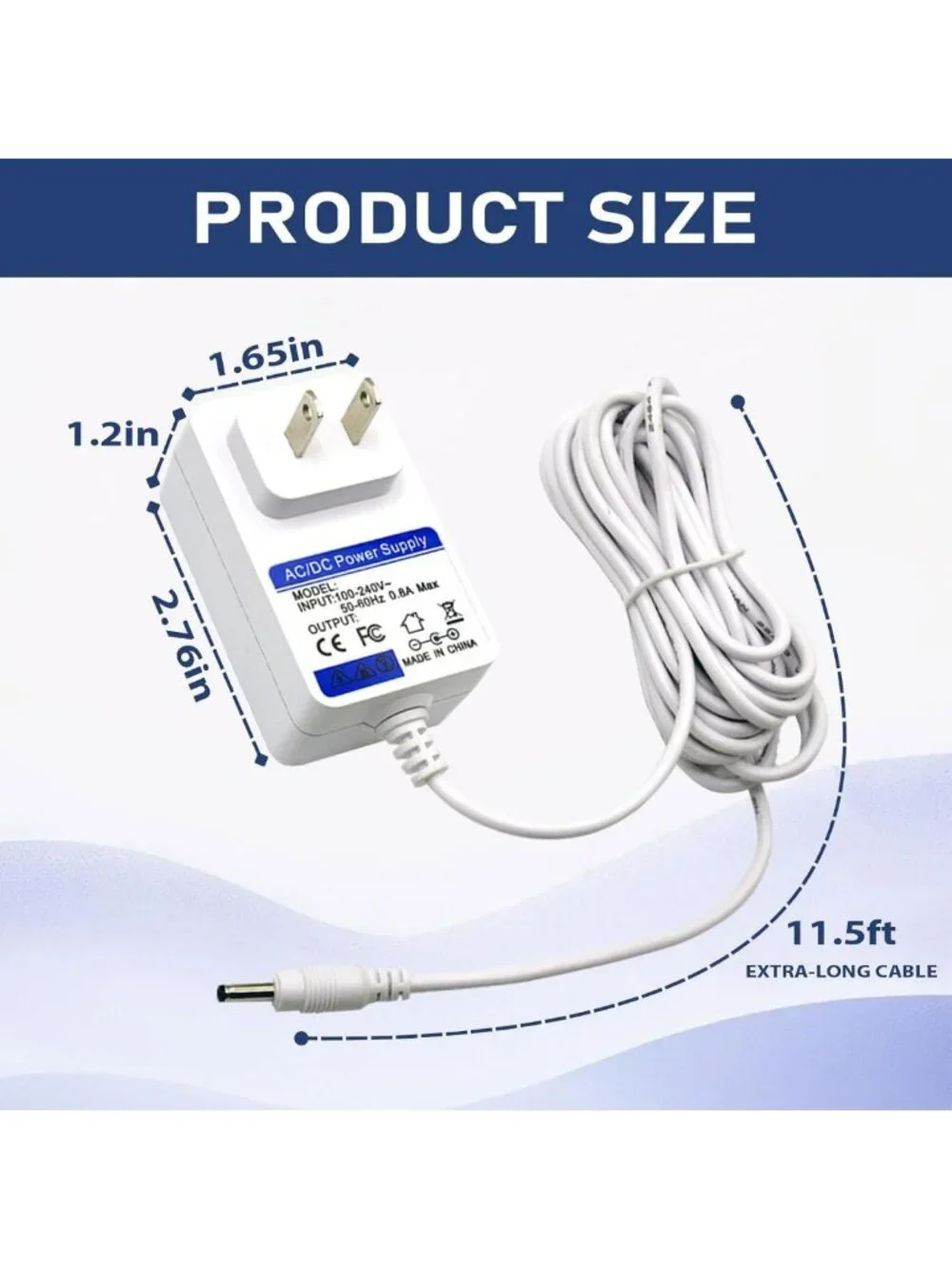 14V 1.1A Power Adapter for Smart Speakers & WiFi Routers - 11.5ft Charger Cord